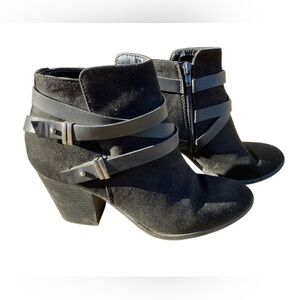 Ladies faux suede heeled ankle boots size 10
